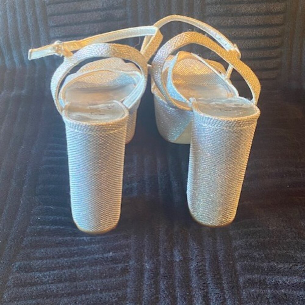 Stuart Weitzman Platform Silver Heels - image 3